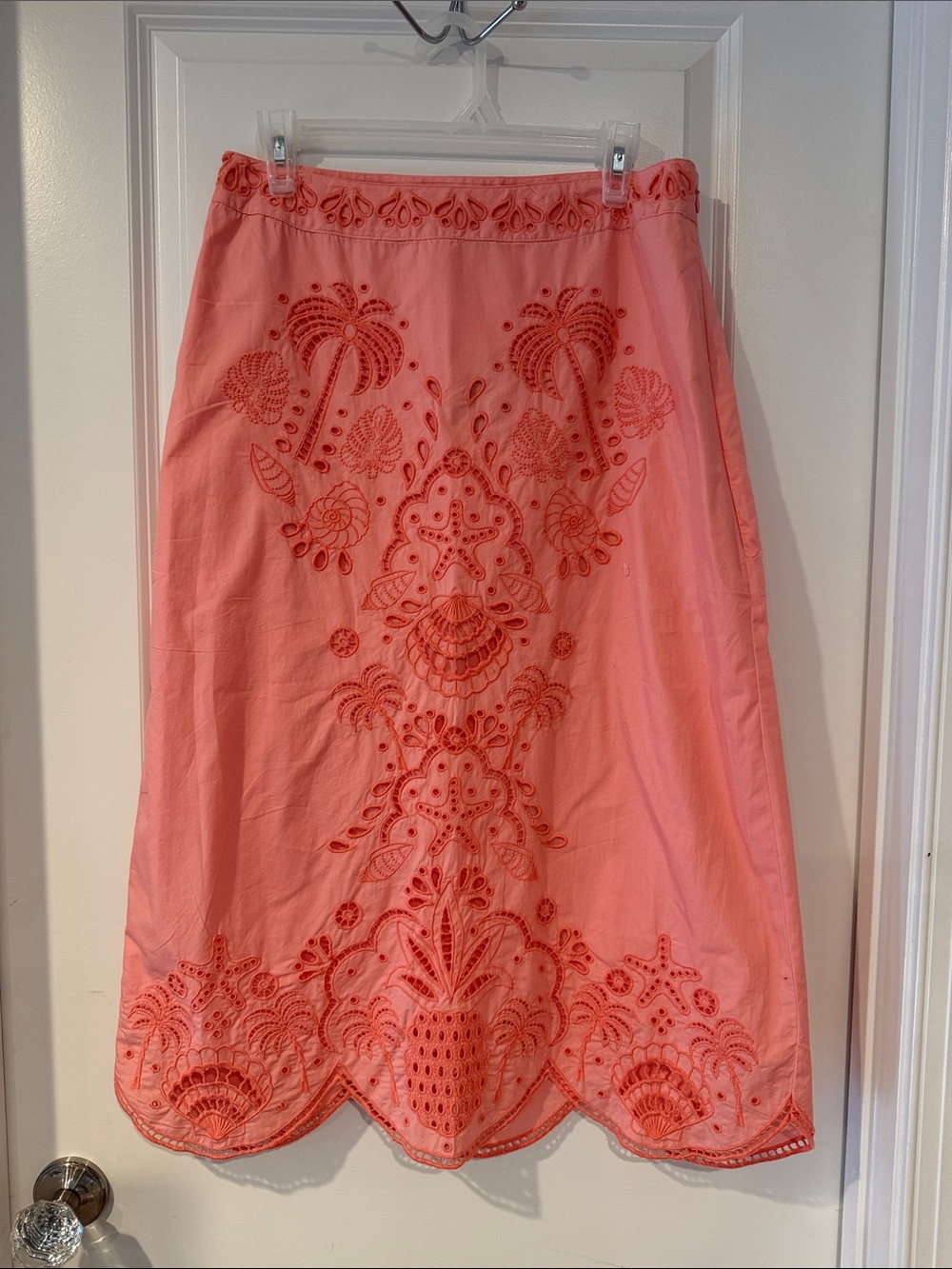 crown & ivy Coral Pink Button-Front Skirt